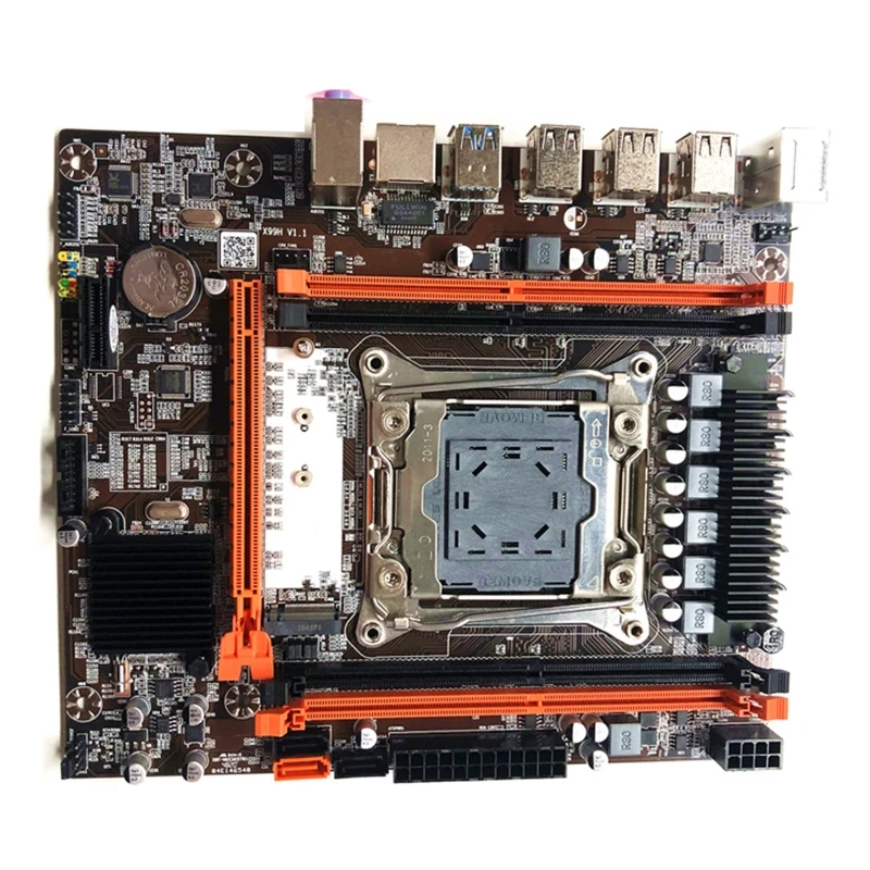 

X99H Computer Motherboard LGA2011-3 CPU Socket USB3.0 SATA3.0 NVMe M.2 WIFI Port DDR4 Memory for E5-2609 E5-2650 E5-2667