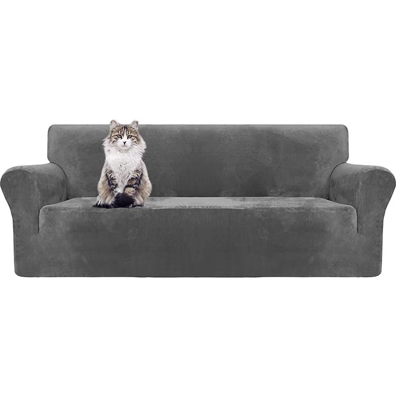 

Silver fox velvet sofa cover high elastic turnkey sofa cushion covers