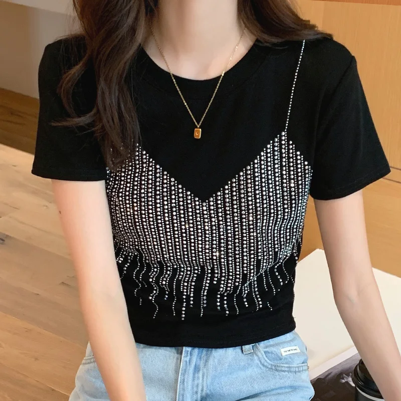 

BOBOKATEER Fashion Summer Clothes For Women Tops Mujer Short Sleeve Woman Tshirts O-Neck T-shirty Damskie Vetemznt Femme 2022