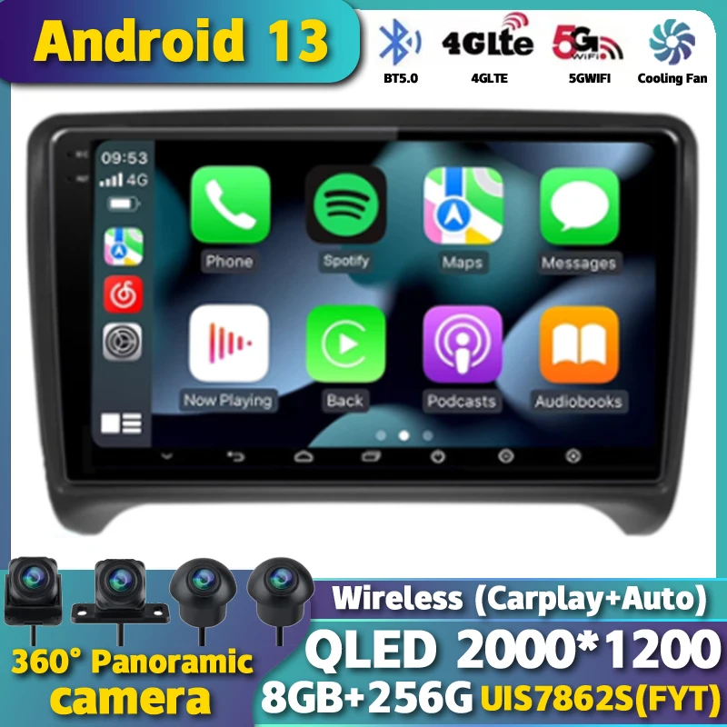 

Мультимедийная система для Audi TT MK2 8J 2006-2014, Android 13, 2 DIN