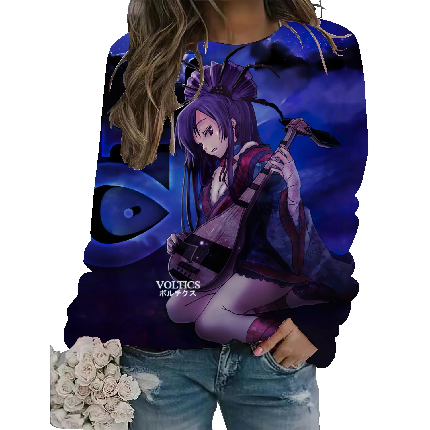 

Свитер женский оверсайз с круглым вырезом, в европейском и американском стиле