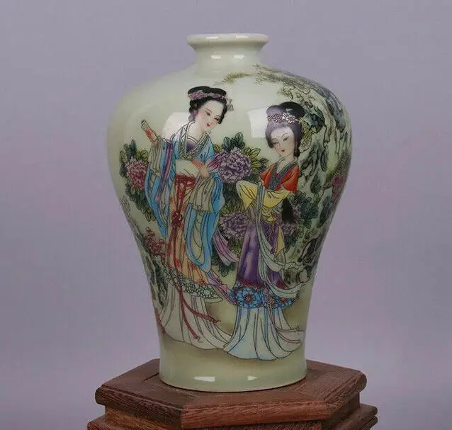 

Китайская старинная фарфоровая ваза, розовая горничная, бутылка Tumei