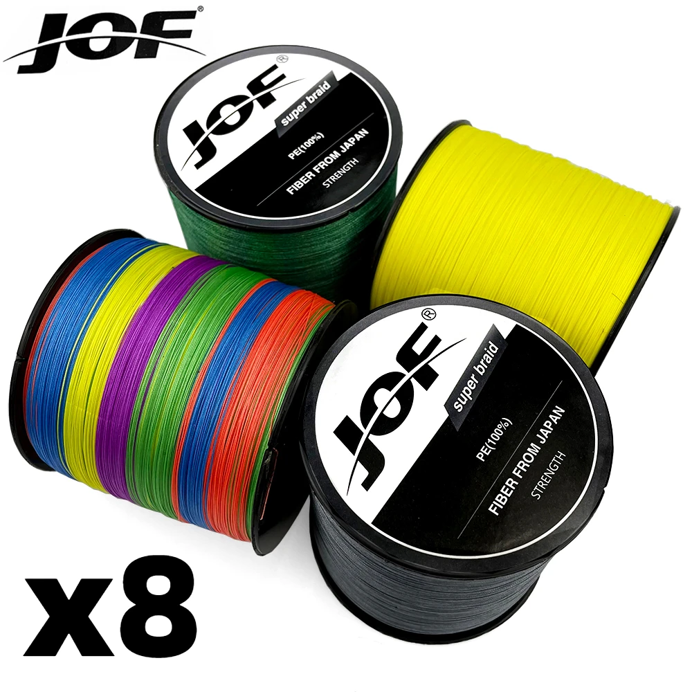 Рыболовная леска JOF 8 нитей плетеная мультифиламентная полиэтиленовая 500/1000 м x8