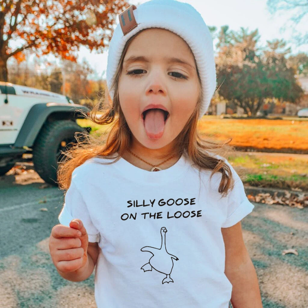 Toddler Silly goose on the loose tee Kids t shirt Homesteading shirt Farming shirt Goose shirt Silly goose tees kids shirt