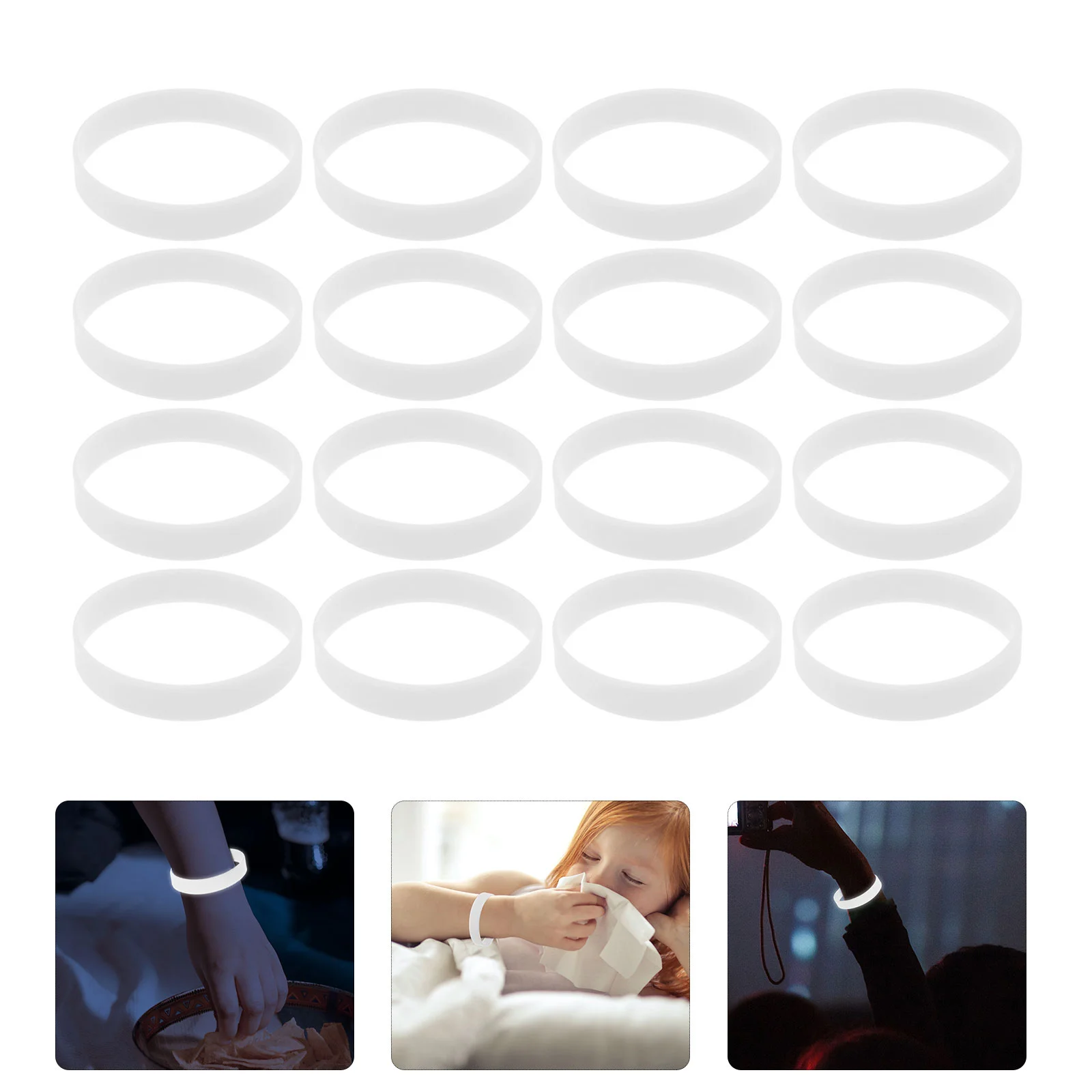 

100 Pcs Luminous Silicone Bracelet Kids Party Wristband Night Running Silica Gel Bulk Glow Sticks