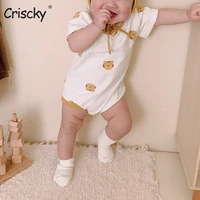 criscky newborn baby clothes lemon print baby bodysuit cute baby hat toddler boys bodysuit set baby indoor clothes