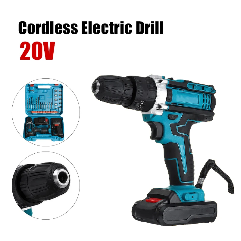 

20V Electric Brushless Impact Drill Screwdriver Set Multifunctional Electric Wrench With Led Light Lithium Battery Electric Tool