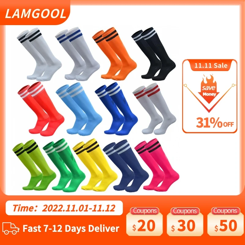 

1 Pair Football Sports Socks Long Knee Cotton Spandex Kids Legging Stockings Soccer Baseball Ankle Adults Children Socks