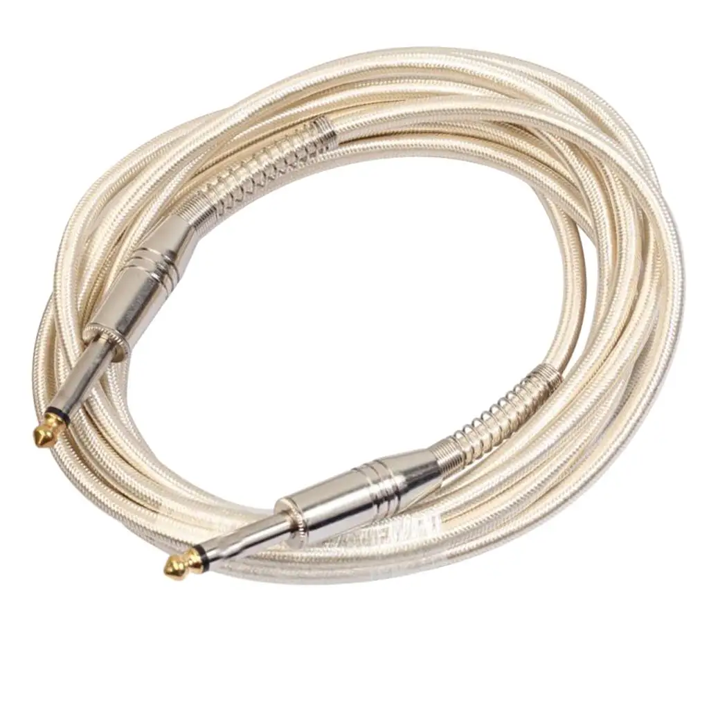 

Gold 1/4'' 6.35mm Male to Male Audio Cable for Electric Guitar 5m