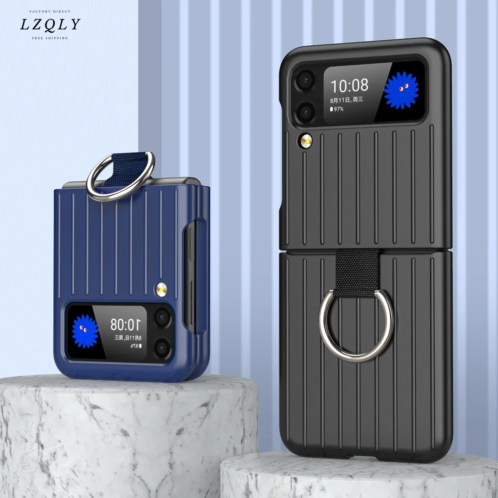 

Модный Ультратонкий чехол-накладка с кольцом для Samsung Galaxy Z Flip 3 5G 2021 z3, роскошный противоударный чехол для телефона, оболочка, чехлы