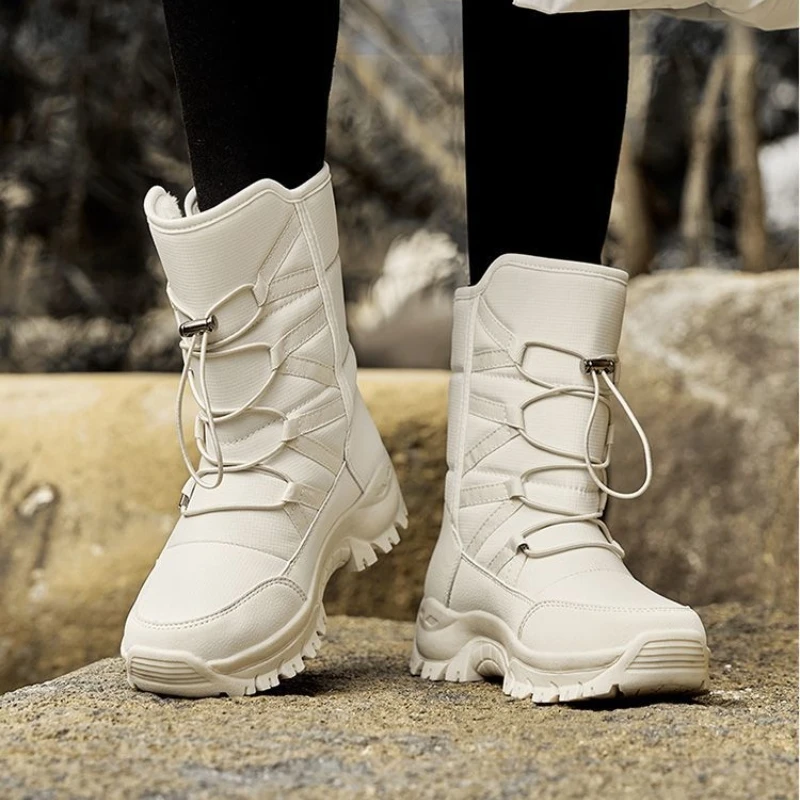 

Snow Boots Women Winter Waterproof Anti-skid Warm Padded Thickened Women's Northeast Outdoor Snow Cotton Shoes