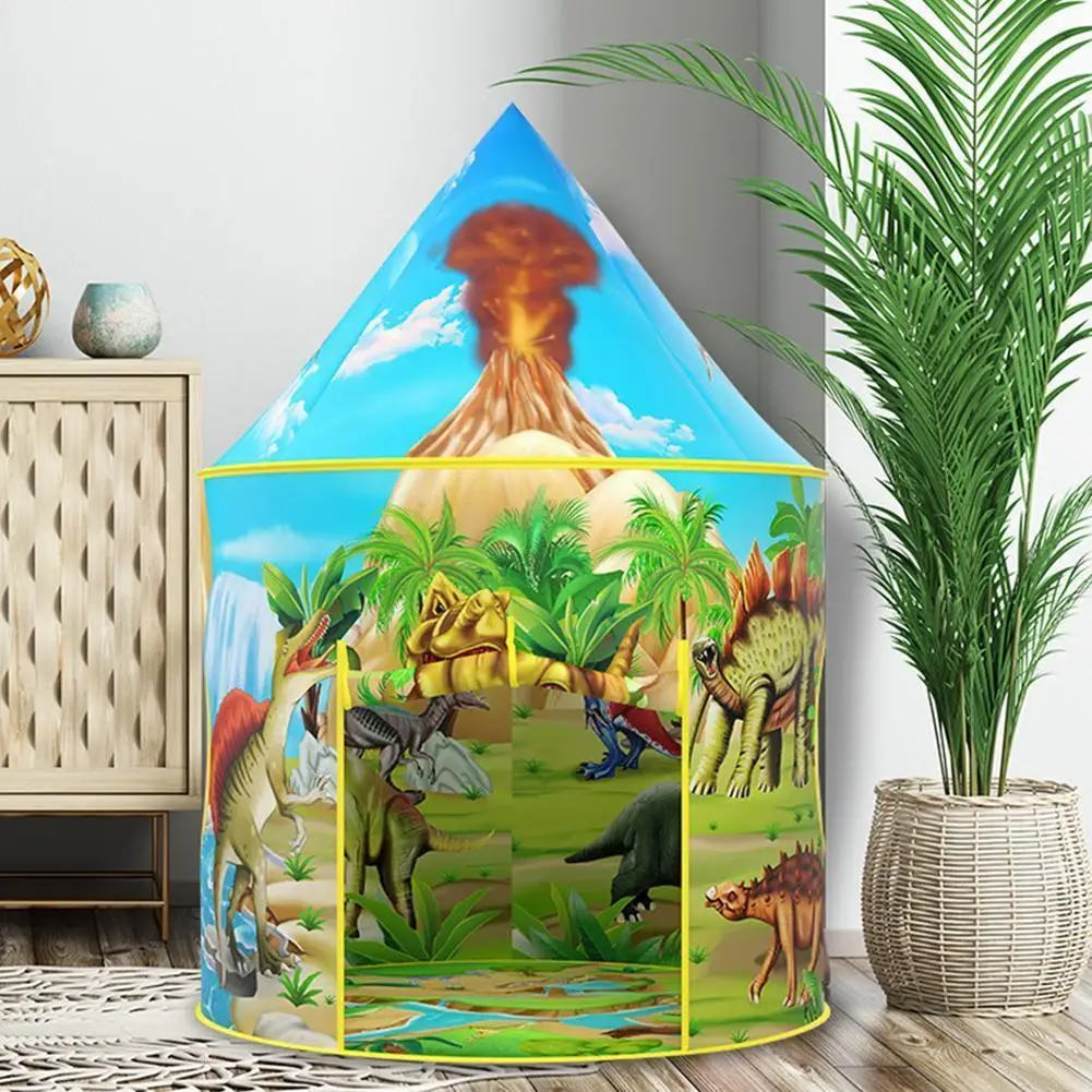 

Kids Tent Children's 3 In 1 Tent Game Dinosaur House Pattern Tent Ocean Animal With Ball Indoor Printed Sound Poo O0m4