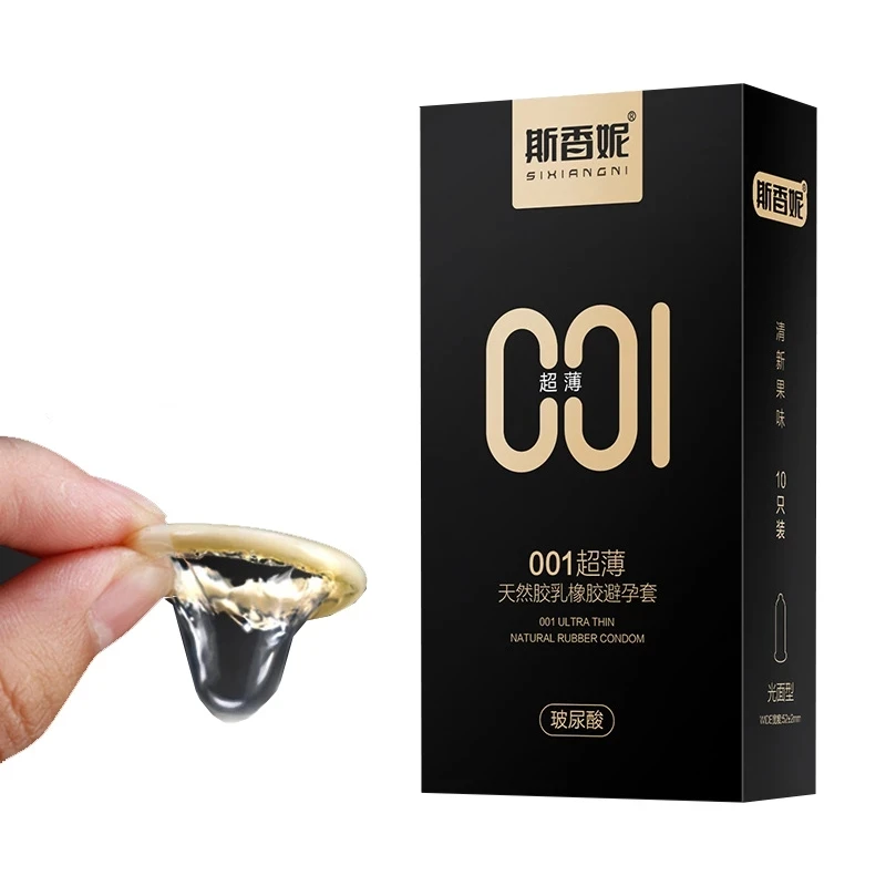 

001 Ultra Thin Condom Adult Cock Penis Sleeves Natural Latex Hyaluronic Acid Condoms Lubrication Contraception Sex Toys Products