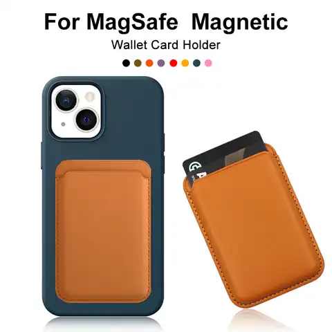 Для Magsafe магнитный держатель для карт чехол для Apple iPhone 13 11 12 PRO MAX кожаный чехол-бумажник X XS XR адсорбционная сумка для телефона