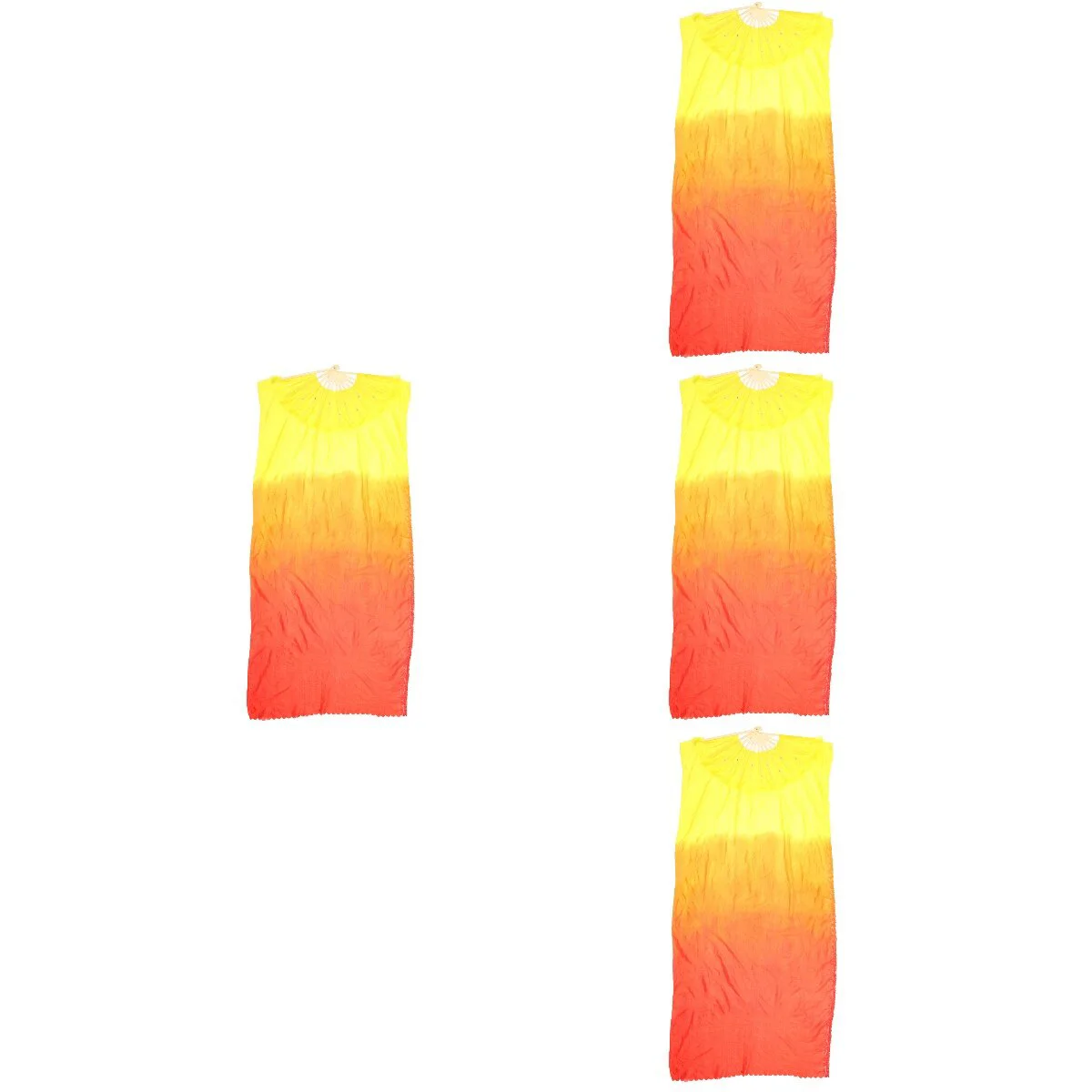 

4 Pieces Chinese Dance Long Silk Fan Pañuelos Para Mujer Supplies Stage Show Bamboo Belly Miss Tie Dye