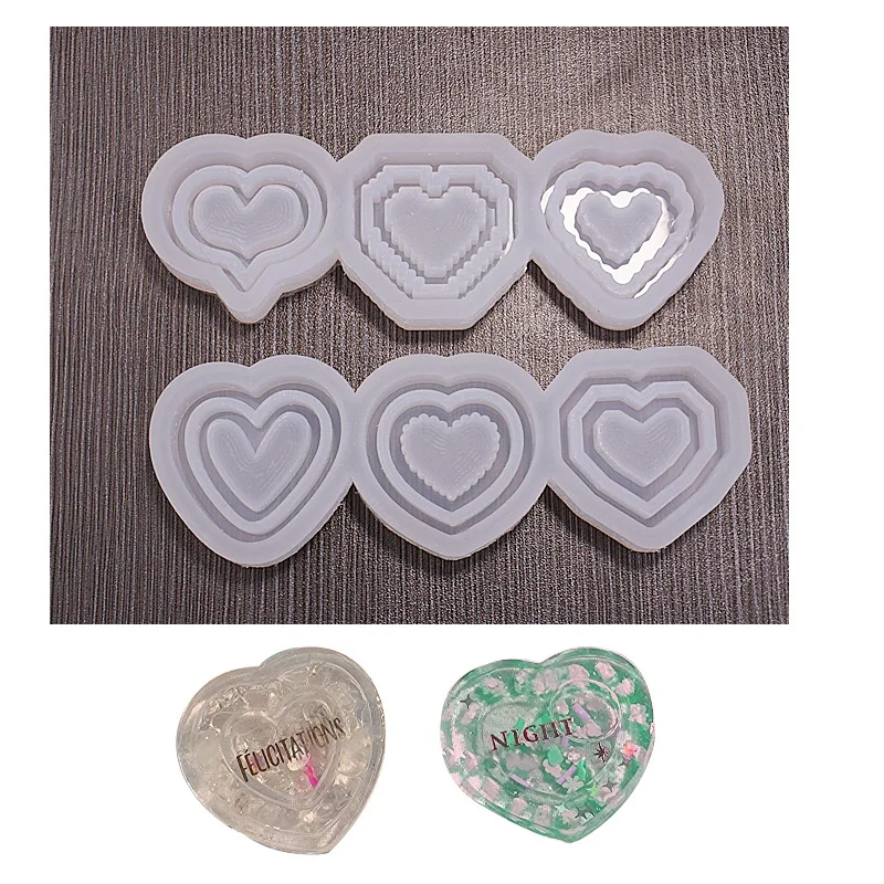 

Double Heart Epoxy Resin Silicone Mold Diy Jewelry Fillings Pendant Earring Settings Charms Handmade Keychain Shaker Mould Craft