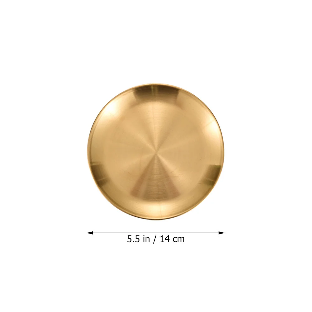 

Stainless Steel Plate Round Metal Dinner Plates Korean Style Steak Appetizer Pasta Serving Tray Charcuterie Dish Home Restaurant