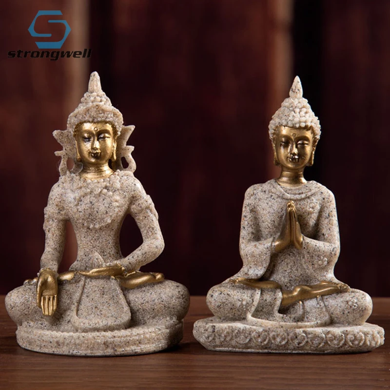 

Strongwell домашние принадлежности, миниатюрная модель, статуэтки будды из смолы, антикварная мини-статуэтка Будды, статуэтка монаха, скульптур...