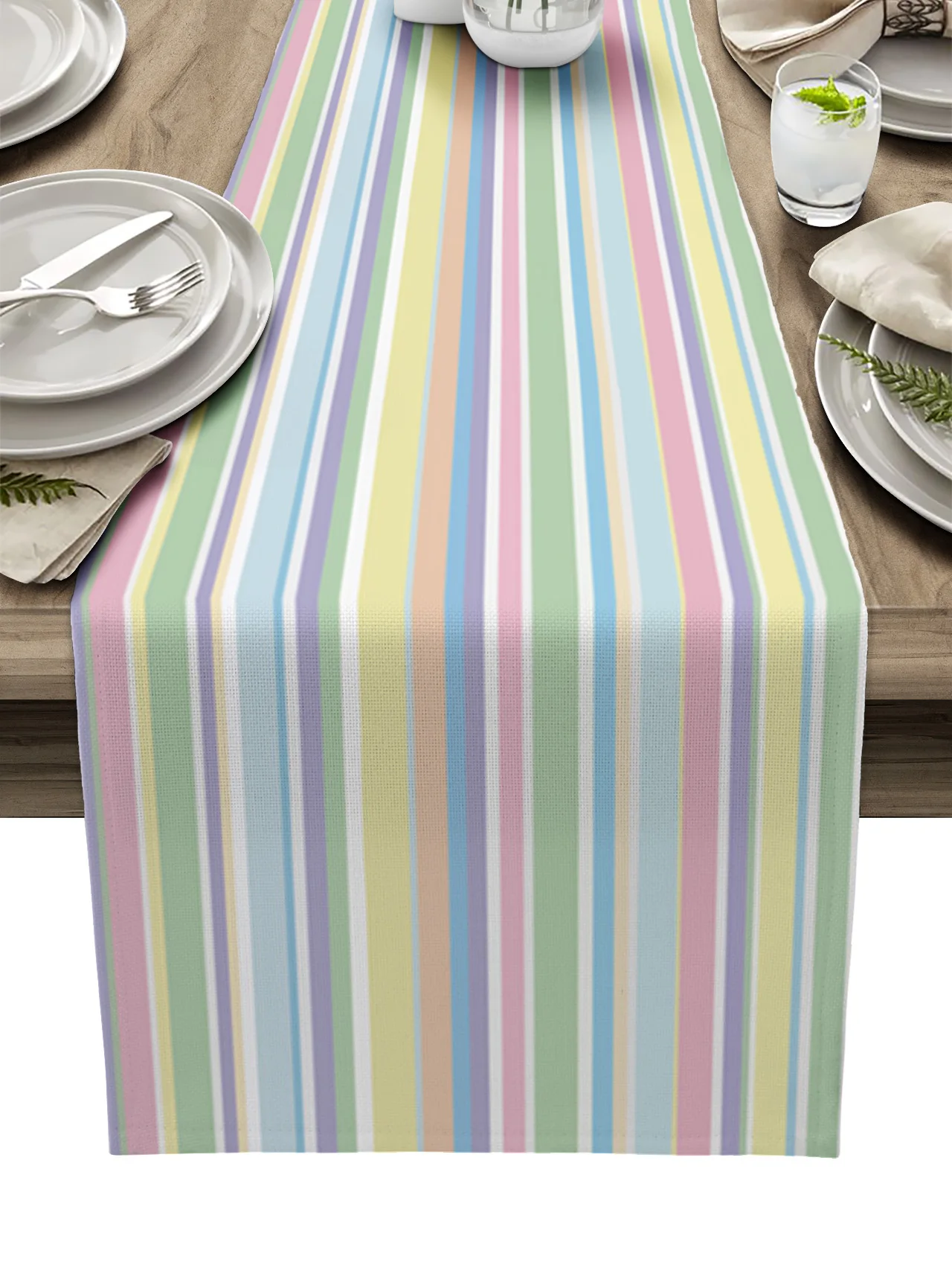 

Color Vertical Stripes Table Runner Wedding Decor Table Cover Holiday Party Coffee Table Decoration Table Cloth
