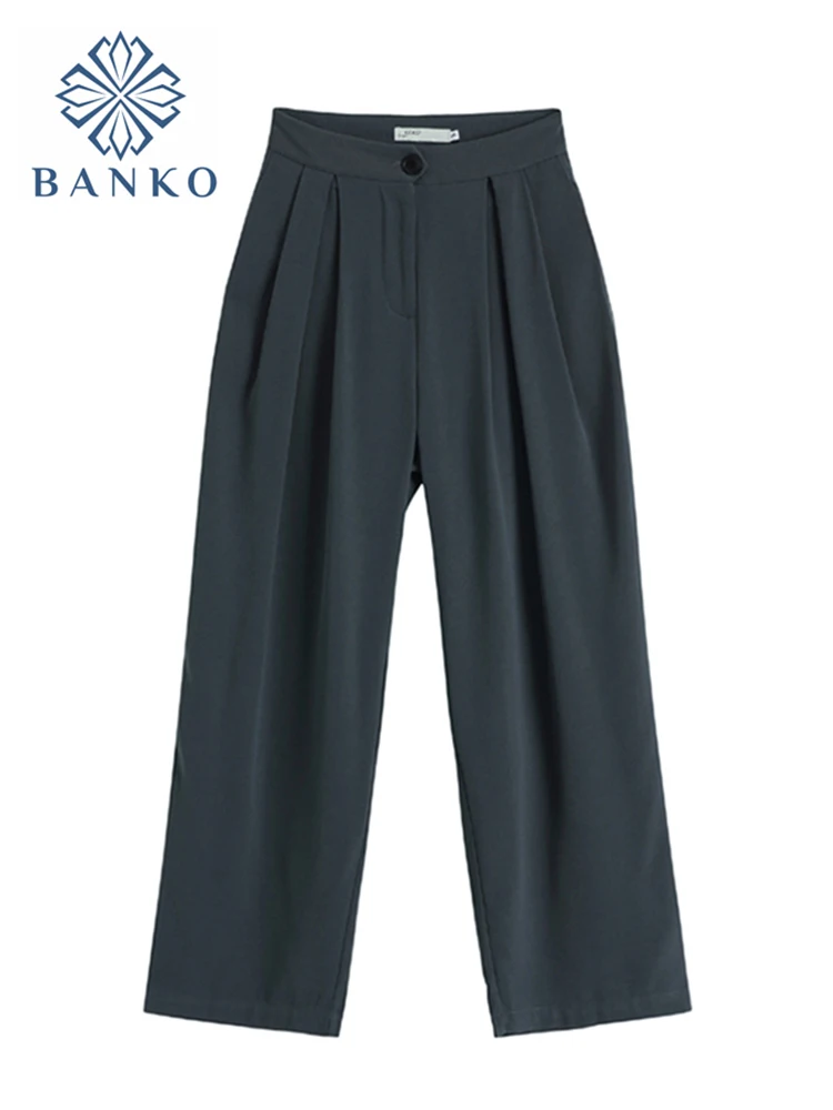 Женские офисные брюки с широкими штанинами и высокой талией | Женская одежда