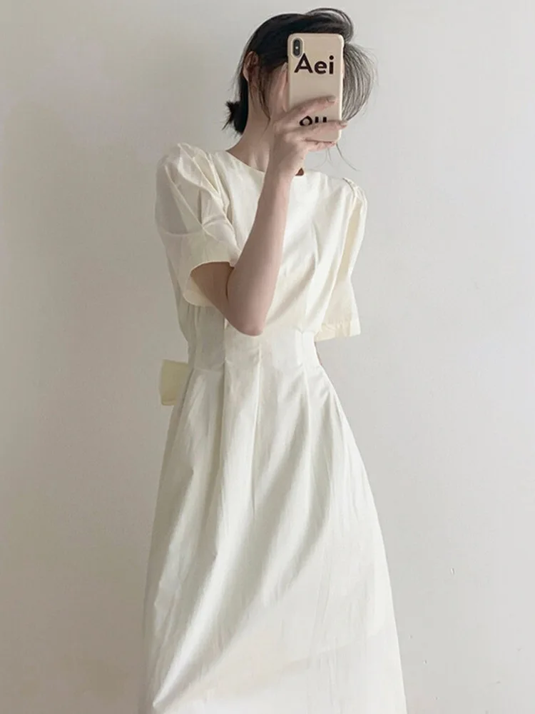 

2023 summer slim slim new French sweet fresh gentle senior sense lace-up waist temperament dress