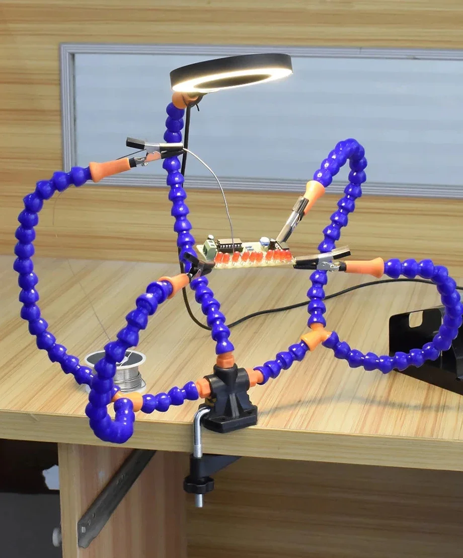 Настольный зажим для пайки инструмент USB 3-кратная лупа сварочная ремонтная