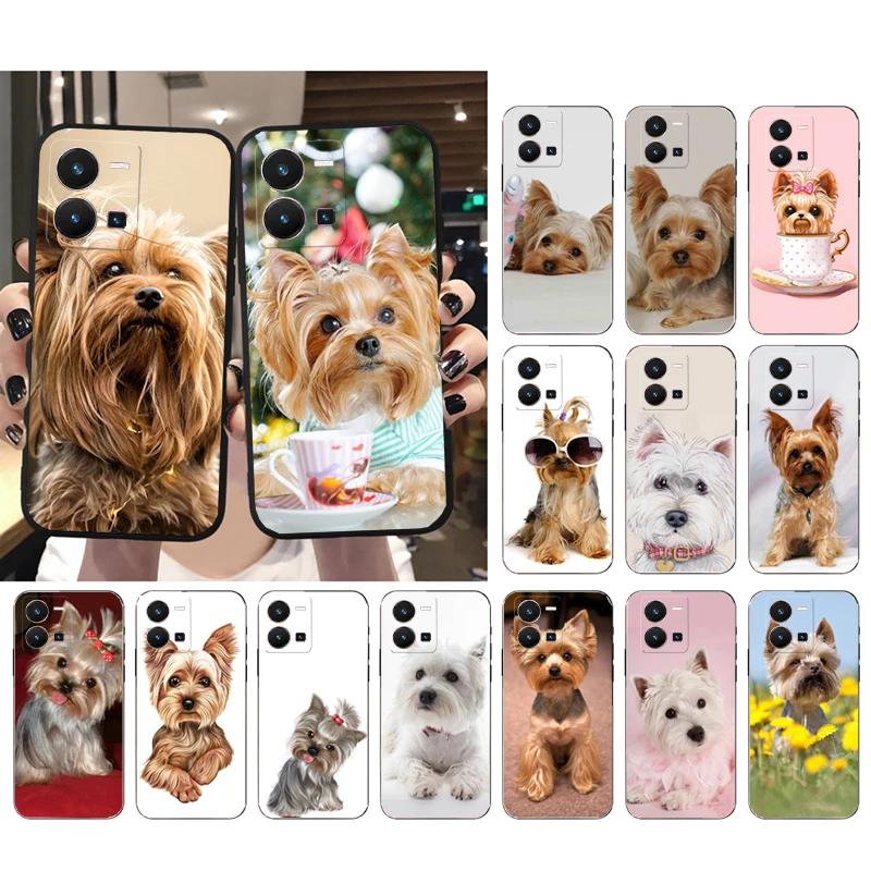 

Cute Yorkshire terrier dog Phone Case For VIVO Y53S Y33S Y22S Y11S Y31 Y21 Y70 Y20 Y21S Y72 Y35 Y51 Y01 V23E V21 V23 V21E Case
