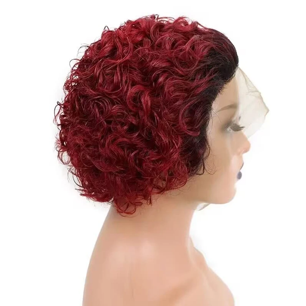 Парики вырезанные феями человеческие волосы короткие вьющиеся кружевные