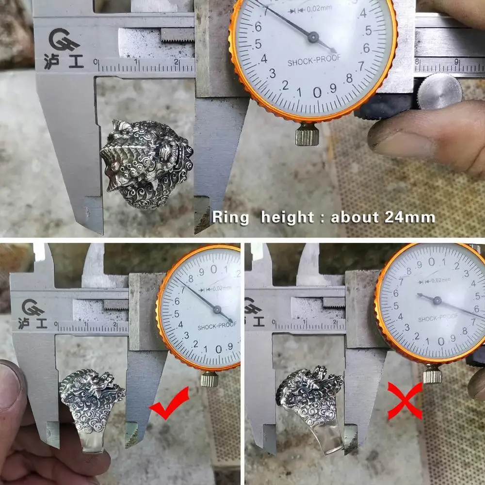 Байкерское кольцо из стерлингового серебра 925 пробы в китайском стиле ювелирные