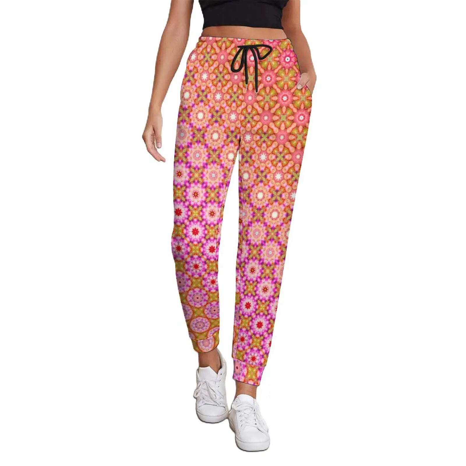 

Psychedelic Mandala Pants Women Vintage Print Streetwear Sweatpants Spring Casual Design Trousers Big Size