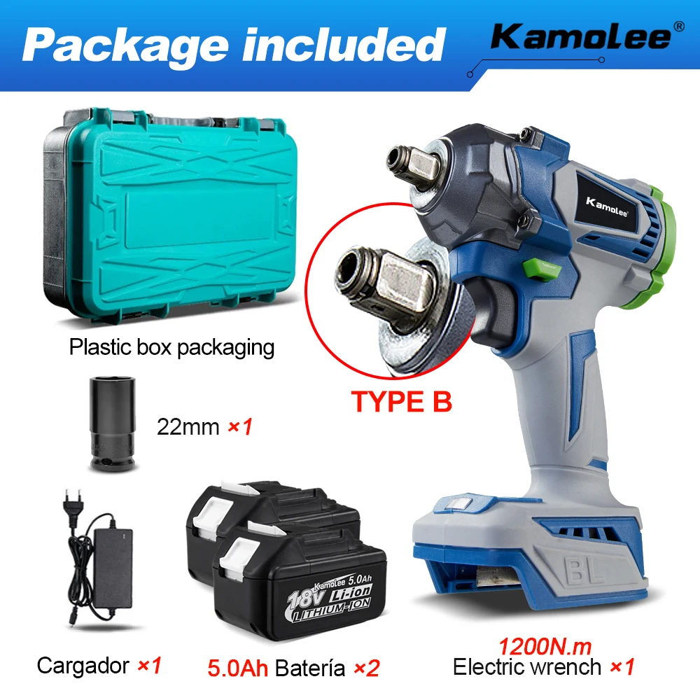 

Kamolee 1200N.M Бесщеточный электрический гайковерт