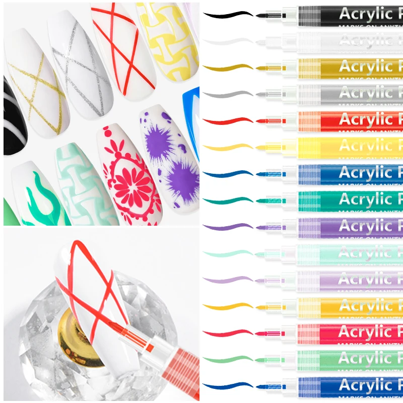 

1 Set Waterproof Nail Art Graffiti Pen Abstract Lines Flower Sketch Drawing Tools Nail Painting DIY Nail Art Accessories Tools