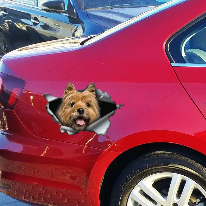 Красная Наклейка на машину кэрн терьера наклейка магнит |