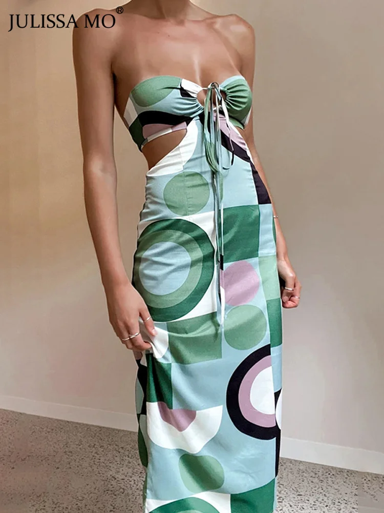 Женское ажурное платье Julissa Mo с лямкой на шее открытой спиной и вырезом спине