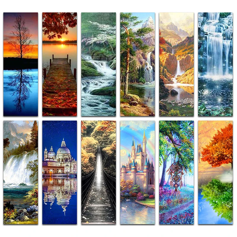 

5D алмазная живопись «сделай сам», вышивка крестиком, река, полная квадратная картина, круглая Алмазная вышивка «Водопад»
