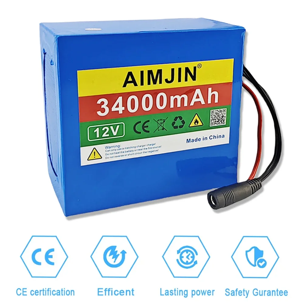12 В 34AH 18650 3S1 2P литиевый аккумулятор большой емкости тянущийся динамик плеер