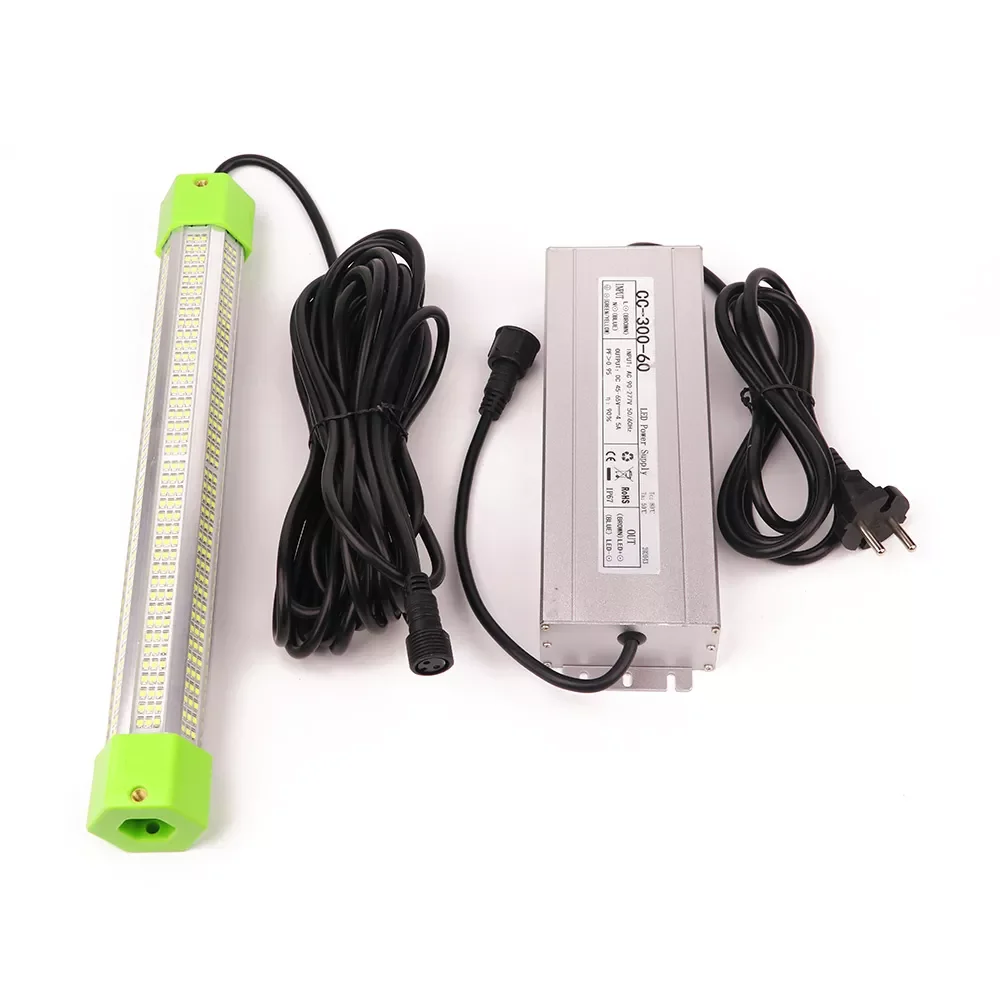 

AC 110V 220V 300W 6 Sides Green White Blue Yellow Aluminum High Power LED Submersible Underwater Fishing Light