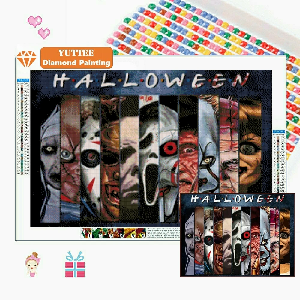 

Halloween Characters Horror Movie 5D DIY Diamond Painting Embroidery Mosaic Art Cross Stitch Kits Craft Rhinestones Home Decor