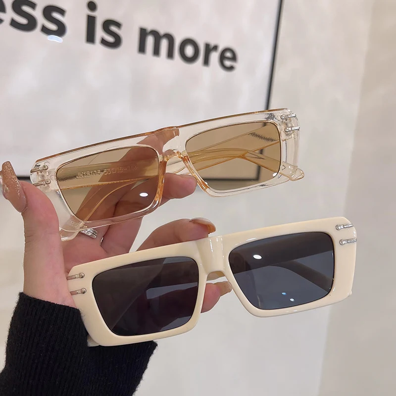 

New Small Rectangle Frame Sunglasses Vintage Trendy Fashion Male Female Eyewear Top Brand Designer UV400 Shades for Men Women