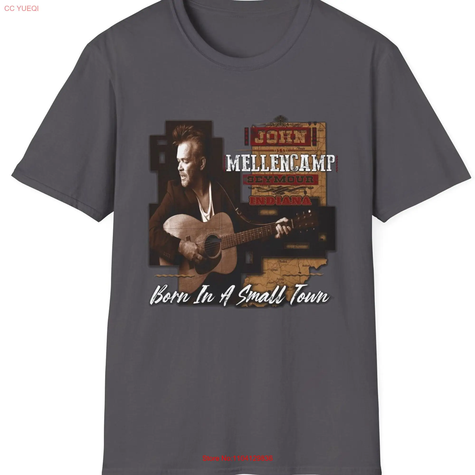 Футболка в винтажном стиле с длинным или коротким рукавом John Mellencamp Softstyle