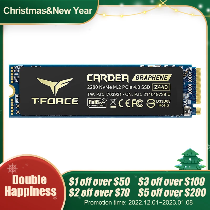 Игровой SSD-накопитель TEAMGROUP T-Force CARDEA Zero Z440 1 ТБ DRAM SLC Cache 3D TLC NAND NVMe PCIe Gen4 M.2 2280 для