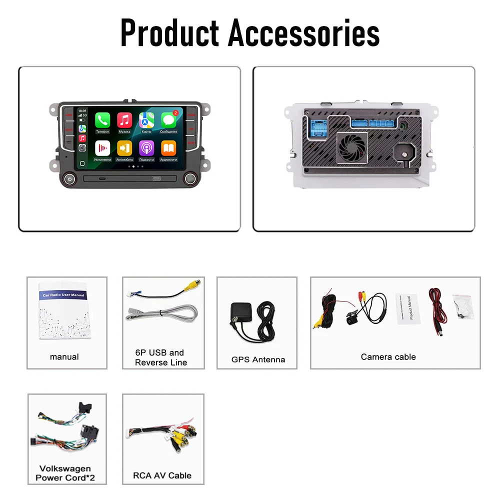 Фото 2DIN автомагнитола Android 15 с Canbus для VW Tiguan 2007-2015 с GPS-навигацией, беспроводным Apple CarPlay, Bluetooth, стереосистемой, камерой заднего вида и FM-тюнером №5