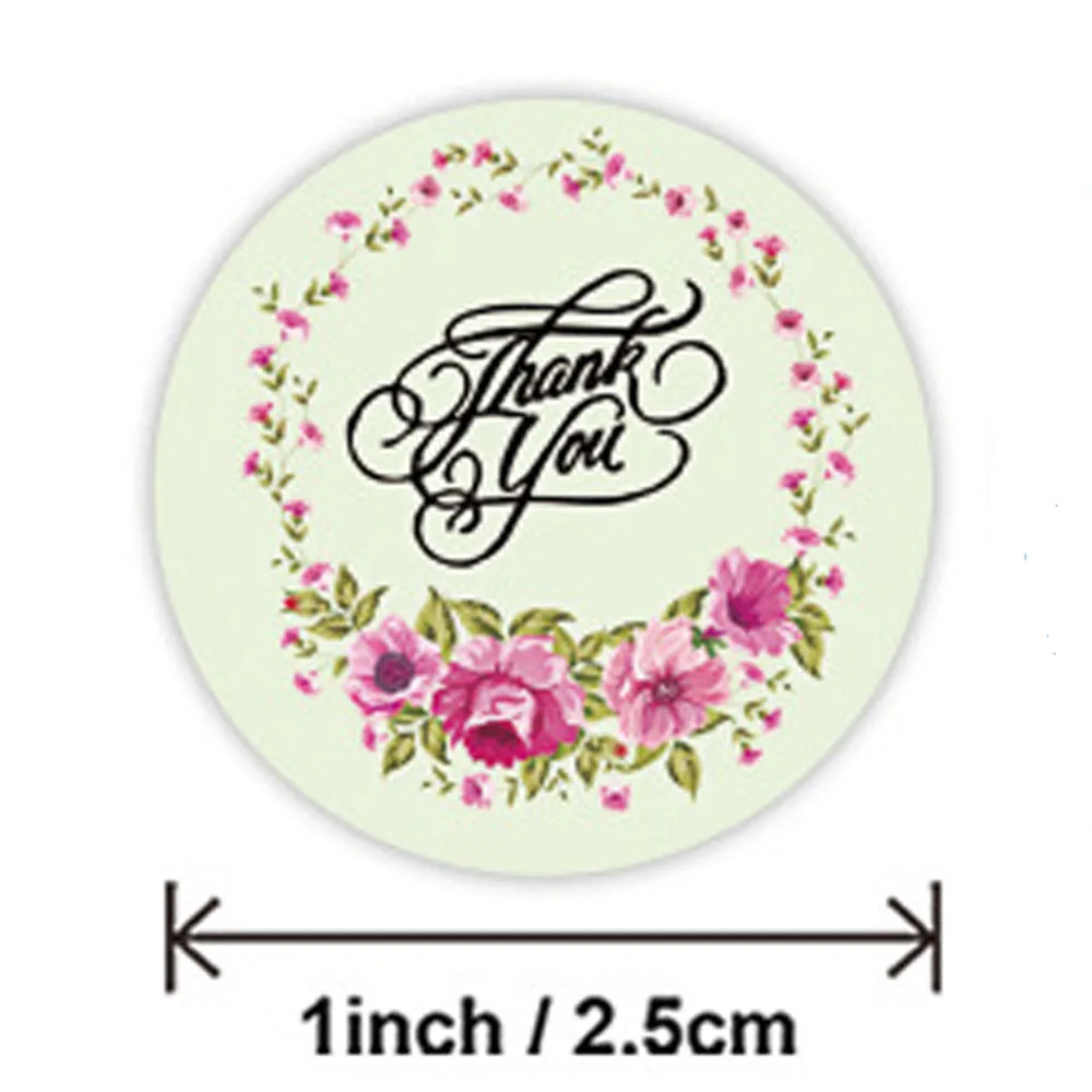 50-500 шт. декоративные наклейки Цветы и спасибо