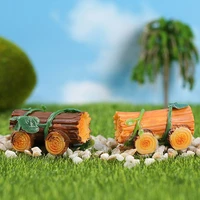 micro landscape ornament wooden car craft fairy garden miniature wooden car figurine diy decoration kit
