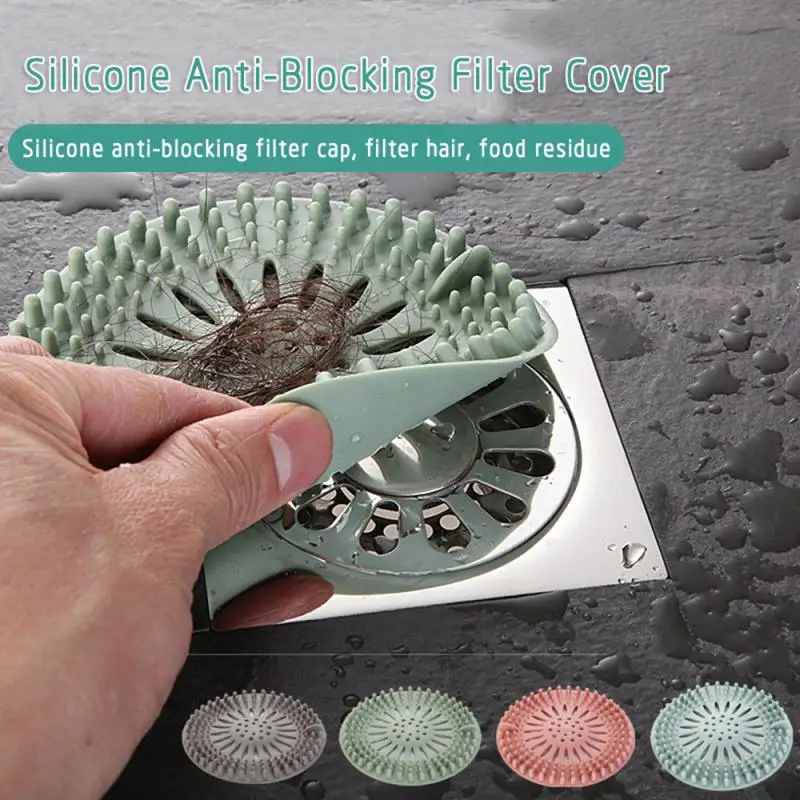 

Silicone Hair Sink Sewer Filter Anti-blocking Deodorant Plug Hair Stopper Bathtub Stopper Floor Drain Strainer Household
