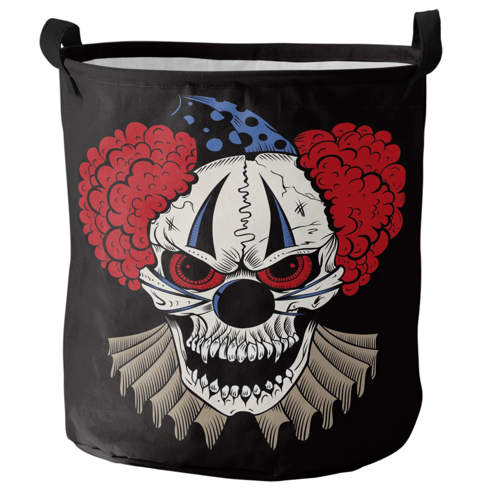 

Складная корзина для белья с изображением клоуна и черепа