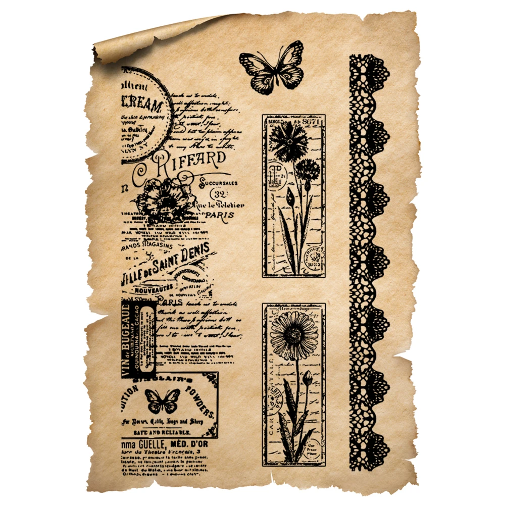 

Retro Background Clear Stamp Silicone Stamps Seal Scrapbook Photo Album Decorative Card Making Rubber Stamps 11*16cm