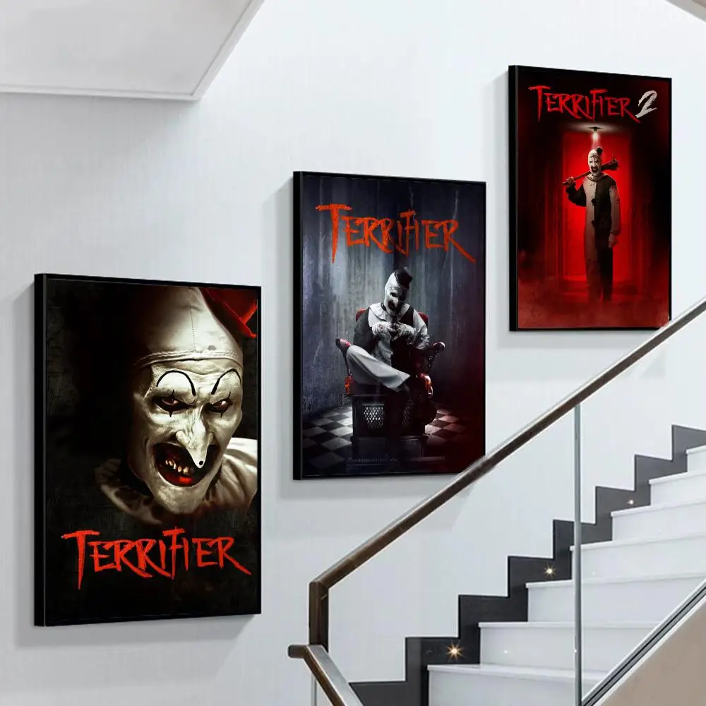 

Movie T-terrifier Horror Poster Self-adhesive Art Poster Retro Kraft Paper Sticker DIY Room Bar Cafe Vintage Decorative Painting