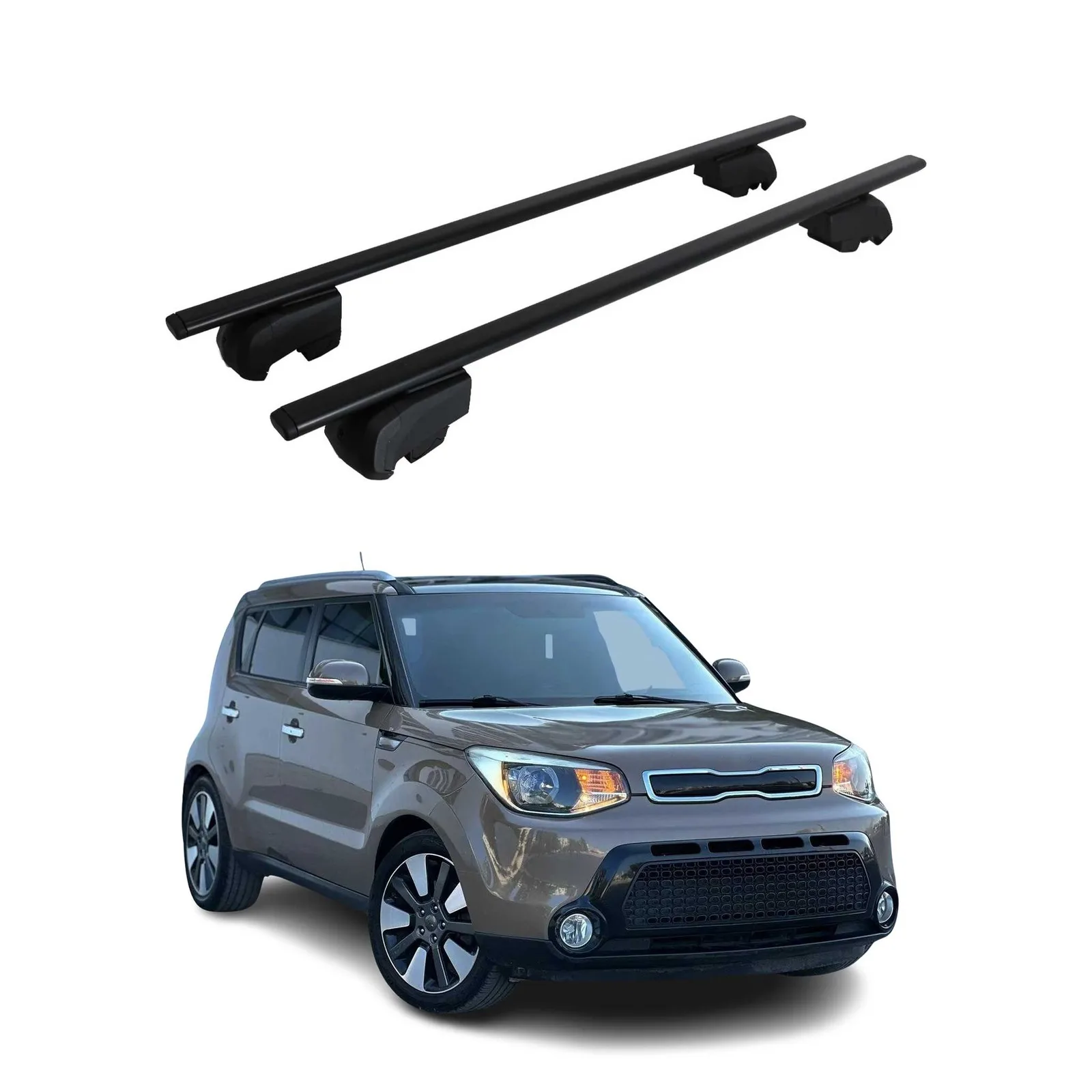 Фото Багажник на крышу, перекладина для багажа для Kia Soul 2014-2019, черный, 2 шт. №1