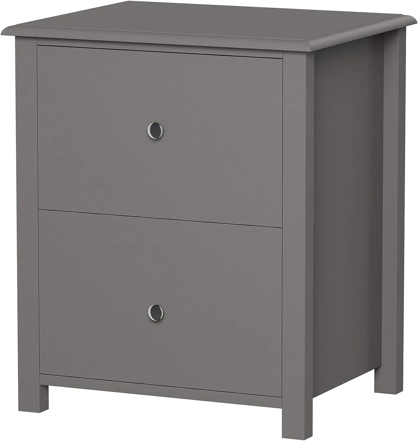 

2 Drawers-Sofa Side Table, Gray & Silver